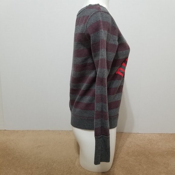 American Eagle sweatshirt Small retro rugby striped NY State Division graphic - Picture 4 of 12